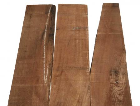 3x Walnussholz Nussbaumholz 91x8-14cm x 26-27mm #L4 