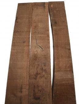 3x Walnussholz Nussbaumholz 92x13-15cm x 26-27mm #L3 
