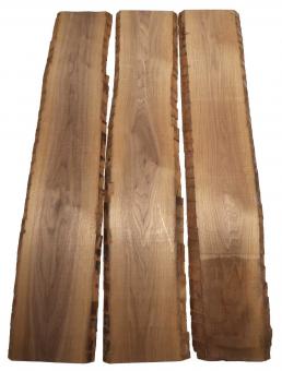 3x Nussbaum Holz Walnuss 103x17-22cm x 18mm #T5 