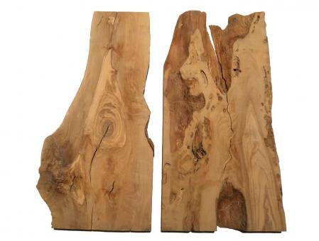 2x Oliven Wurzelholz Holz f Epoxid 40x11-20cm x 15-21mm #A7 