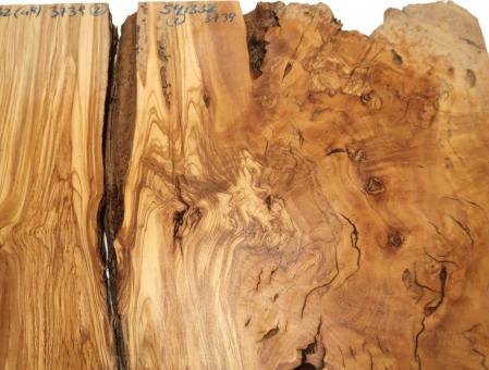 2x Oliven Wurzelholz Holz f Epoxid 54x13-32cm x 37-39mm 