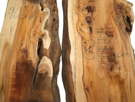 1x Eibe Holz Eibenholz rustikal 90x34-41cm x 74-75mm #90 