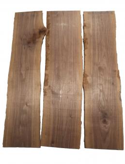 3x Nussbaum Holz Walnuss 87x19-23cm x 18mm #N1 