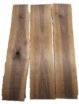 3x Nussbaum Holz Walnuss 89x16-22cm x 18mm #E1 