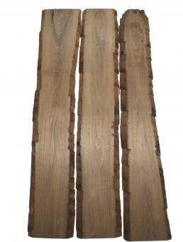 3x Nussbaum Holz Walnuss 103x10-20cm x 18mm #N7 