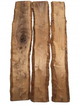 3x Nussbaum Holz Walnuss 102x14-21cm x 18mm #N5 