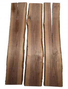 3x Nussbaum Holz Walnuss 103x18-22cm x 18mm #E3 