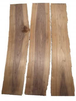 3x Nussbaum Holz Walnuss 94x16-21cm x 18mm #N9 