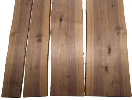 4x Nussbaum Holz Walnuss 103x11-26cm x 18mm #E2 
