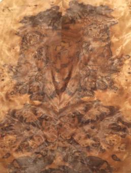 Nussbaum Wurzelholz Furnier Maser 55x17-20cm 17 Blätter 