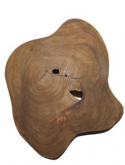 1x Teak wilde Baumscheibe Teakholz Hirnholz 41x37cm x 53-54mm 