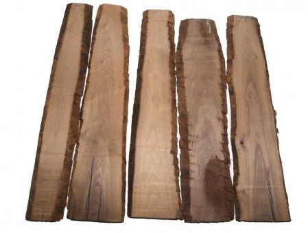 5x Walnussholz Nussbaumholz 86-97x13-21cm x 17mm #Z2 