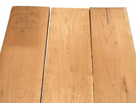3x Kirschbaum Holz Kirschholz 102x18-19cm x 23mm #W6 