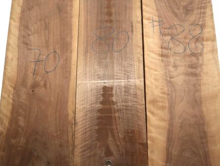 1x Nussbaum Riegel Holz Tonholz curly 70x25,5cm x 24mm #70 