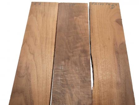 3x Nussbaum Riegel Holz Tonholz curly 82x13-14cm x 24mm #S1 