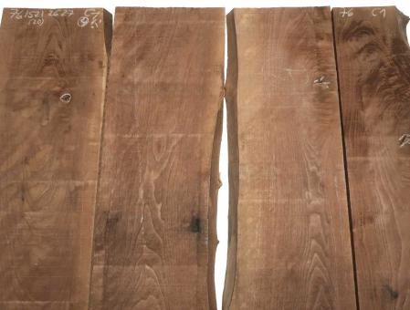4x Walnussholz Nussbaumholz 76x15-21cm x 26-27mm #C1 