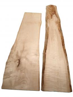 1x Ahorn Riegel Holz Riegelahorn curly Maple 77x19-33cm x 24mm #1 