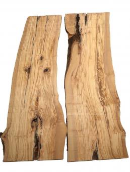 2x Olivenholz Brett Olivenbaum 87x23-35cm x 26mm 