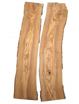 2x Olivenholz Brett Olivenbaum 84x15-20cm x 26mm 