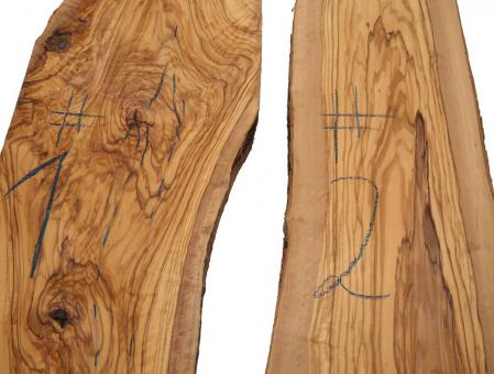 1x Olivenholz Brett Olivenbaum Holz 113x20-30cm x 30-33mm #2 