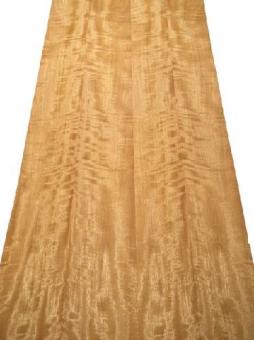 Movingui Riegel Furnier curly afrik Satinwood 4Z 285x14/15cm 2Bl 
