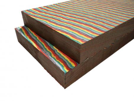 1x Rainbow Holz SaRaiFo bunt gefärbt gestreift 62x20-21,5cm x 55-57mm 