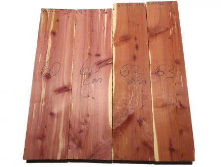 2x Aromatische Rotzeder Zeder Holz 63x13-14cm x 49mm 