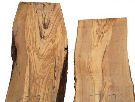 Olivenholz Brett Olivenbaum Baumscheibe 87x19-24cm x 27mm 