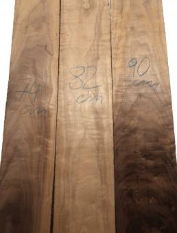 Nussbaum Riegel Holz Tonholz curly 90x13,5cm x 24mm 