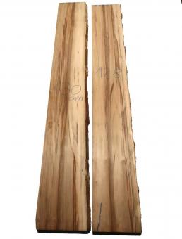 Satin Nussbaum Holz Amberbaum Bohle 130x18-22cm x 48mm 