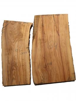 Oliven Holz Olivenholz Baumscheibe 64x33-37cm x 52-54mm 